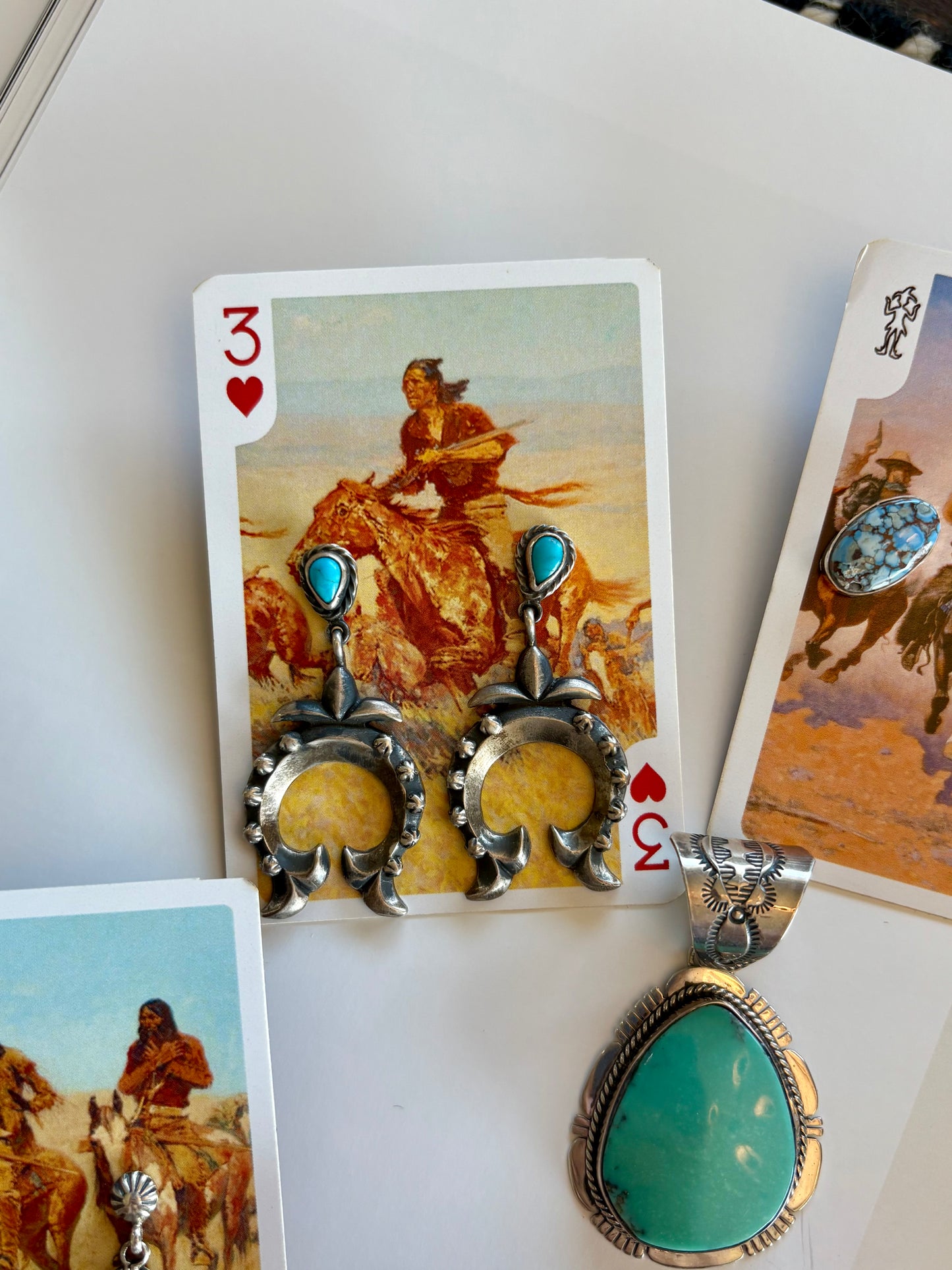 Turquoise and Sterling Silver Naja Post Dangles