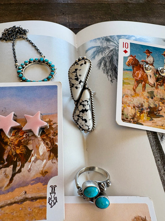 White Buffalo 2 Stone Ring