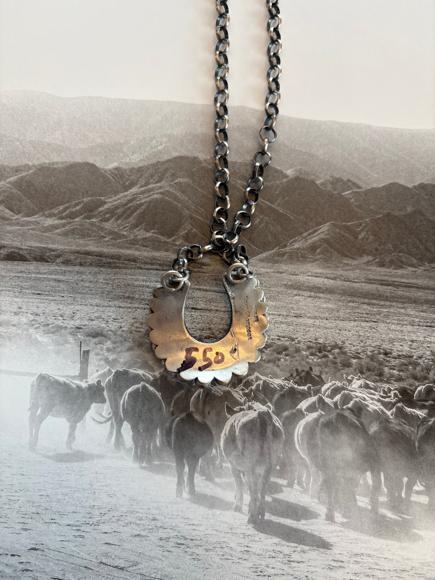 Pink Conch Horseshoe Necklace